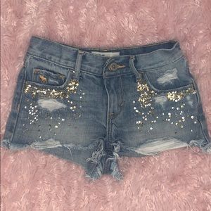 Abercrombie sparkle jean shorts